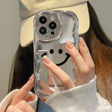 Cifeeo-gifts Kawaii Smiley Silver Phone Case