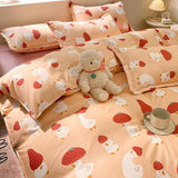 Cifeeo-2025 Spring Bedding Set Cute Cartoon Duvet Cover Set Kids Adult Twin Queen Size Girls Boys Flat Sheet Pillowcase No Filler Soft Home Decor Bedding Set