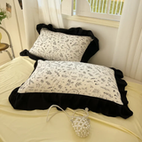 Cifeeo-2025 Spring Bedding Set French Floral Bedding Set No Filler Korean Romantic Ruffles Single Double Queen Size Duvet Cover Sheet Pillowcase Home Textile