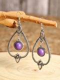 CIFEEO- Ethnic Vintage Court Purple Gemstone Earrings QAG16