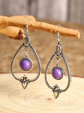 CIFEEO- Ethnic Vintage Court Purple Gemstone Earrings QAG16
