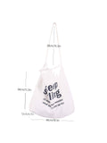 CIFEEO - Slogan Graphic Raw Trim Bucket Bag  - Women Shoulder Bags