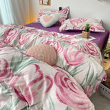 Cifeeo-Pink Leopard Print Bedding Set Boys Girls Twin Queen Duvet Cover Flat Sheet Pillowcase Bed Linens Kids Adult Fashion Home Use