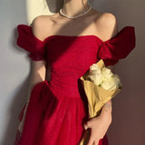 Cifeeo-nye outfits Prom Evening Dresses Women Vestidos Mesh Red Party Wedding Bridesmaid Dress Zipper Elegant Banquet Gown Vestido 2025 Clothing-back to school dress 2025