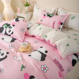 Cifeeo-2025 Spring Bedding Set Spring Bedding Set Fashion Cartoon Kids Single Double Queen Size Flat Sheet Duvet Cover Pillowcase Bed Linens Home Textile