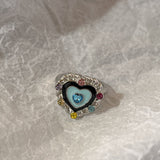 Cifeeo-Vintage Jewelry Y2K Style Vintage Irregular Cross Star Open Ring for Women Men Punk Gothic Sliver Color Adjustable Couple Rings Y2K Egirl Jewelry Gift