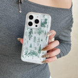 Cifeeo-gifts Snowflake Quicksand Green Pine Trees Phone Case