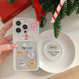 Cifeeo-gifts Cute Glitter Snowman 3d Rotation Phone Case