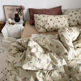 Cifeeo-2025 Spring Bedding Set Christmas Bedding Set Flat Sheet Duvet Cover Pillowcase Combination Green Tree Flower Home Textile Bed Linen Fashion