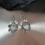 Cifeeo-Vintage Jewelry Y2K Style Vintage Bowknot Pendant Hoop Earrings for Women Egirl Unusual Korean Fashion Aesthetic Bow Ear Rings Y2K Jewelry Accessories