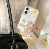 Cifeeo-gifts Cute Quicksand Slide Butter Bear Phone Case
