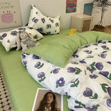 Cifeeo-2025 Spring Bedding Set Romantic Bedding Set Floral Ins Style Duvet Cover Flat Sheet with Pillowcases Single Queen Full Size Boys Girls Korean Bed Linen