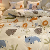 Cifeeo-2025 Spring Bedding Set Lucky Dog Bedding Set Cute Cartoon No Filler Twin Full Size Duvet Cover Flat Sheet Pillowcase Fashion Girls Boys New Bed Linen