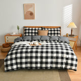 Cifeeo-100% Cotton Bedding Quilt Cover Set with Pillowcase Japan Style Grid  housse de couette 220x240 Duvet Cover set King Size