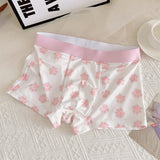 Cifeeo-Cute Couple Underwear Women Men Boxer Korean Panties Lover's Lingerie Set Print Boyfriend Girlfriend Gifts Lover Panty 2 Pieces