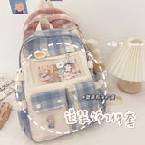 Cifeeo-back to school gifts Multi-pocket Design Women Backpack Teenage Girls School Bags Green Soft Nylon Campus Student Book Bags for School Teen