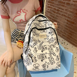 Cifeeo-back to school gifts Fashion Cartoon Printing Women Backpack Kawaii Waterproof Nylon Travel Bag Female Big Schoolbag Girls Preppy Laptop Backpacks