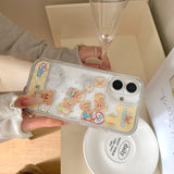 Cifeeo-gifts Cute Quicksand Slide Butter Bear Phone Case
