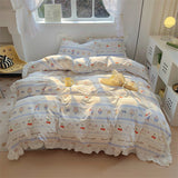 Cifeeo-Washed Cotton Bedding sets Duvet Cover bedsheets set with Pillowscase Bedding Linens Set for Queen/King edredones de cama