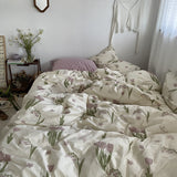 Cifeeo-ins 100% Cotton Bedding Set French Princess Style Duvet Cover Bedclothes Bedspread Pillowcases Flat Sheets Soft Comforter Sets