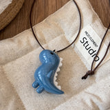 Cifeeo-Vintage Jewelry Y2K Style Sweet Cute Elephant Dinosaur Pendant Necklace for Women Men Fashion Long Rope Chain Necklace Vintage Y2K Jewelry Accessories