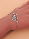 CIFEEO- Daily Casual Leaf Pattern Metal Bracelet Jewelry QAR34