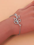 CIFEEO- Daily Casual Leaf Pattern Metal Bracelet Jewelry QAR34