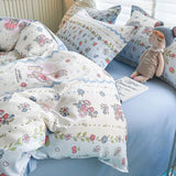 Cifeeo-2025 Spring Bedding Set Cute Bear Bedding Set No Filler Full Queen Size Duvet Cover Flat Sheet Pillowcase Kids Adults Fashion Soft Comforter Cover