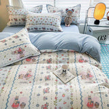 Cifeeo-2025 Spring Bedding Set Kawaii Duvet Cover Set Cartoon Printed with Zipper Bed Sheet Pillowcases No Filler Twin Queen Size Adult Kids Bedding Linens