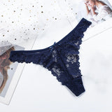 Cifeeo-Lace Panties Women Low-Waist Sexy Breathable Sexy See-Through Thongs Briefs Embroidery Crotch Hollow Underwear Female Underwear