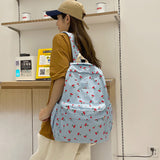 Cifeeo-back to school gifts Women Trendy Print School Bag Female Laptop College Backpack Fashion Lady Kawaii Bag New Girl Cherry Floral Travel Book Backpack
