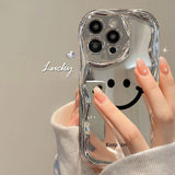 Cifeeo-gifts Kawaii Smiley Silver Phone Case