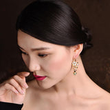 CIFEEO- Ethnic Gold Plated Long Eardrop Earrings OP1024