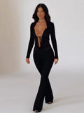Cifeeo Sexy Party Deep V Neck Jumpsuits For Women Elegant Backless Rompers Womens Jumpsuit 2025 Autumn Winter Overalls