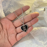 Cifeeo-Vintage Jewelry Y2K Style New Vintage Link Chain Heart Pendant Necklace Female Women's 2024 Fashion Pearl Necklace for Woman Jewelry Gift