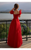 Cifeeo-nye outfits Prom Evening Dresses Women Vestidos Mesh Red Party Wedding Bridesmaid Dress Zipper Elegant Banquet Gown Vestido 2025 Clothing-back to school dress 2025