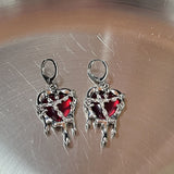 Cifeeo-Vintage Jewelry Y2K Style New Korean Fashion Vintage Cross Crystal Hoop Earrings For Women Goth Charms Cute Punk y2k Jewelry Accessories