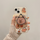 Cifeeo-gifts Kawaii Cartoon Capybara Magnetic Stand Phone Case