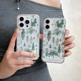 Cifeeo-gifts Snowflake Quicksand Green Pine Trees Phone Case