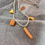 Cifeeo-Vintage Jewelry Y2K Style Creative Stick Bread Cheese Colorful Beads Choker Necklace for Women Cute Fun Aesthetic Accessories 2023 Trending Jewelry Gift