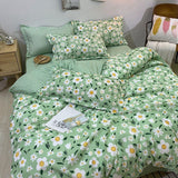 Cifeeo-2025 Spring Bedding Set Christmas Bedding Set Flat Sheet Duvet Cover Pillowcase Combination Green Tree Flower Home Textile Bed Linen Fashion