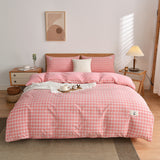 Cifeeo-100% Cotton Bedding Quilt Cover Set with Pillowcase Japan Style Grid  housse de couette 220x240 Duvet Cover set King Size