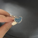 Cifeeo-Vintage Jewelry Y2K Style Korea Colorful Stone Oil Drip Rhinestone Trendy Geometry Rings For Women Heart Star Girls Y2k Jewelry Gifts