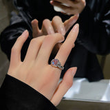 Cifeeo-Vintage Jewelry Y2K Style Punk Silver Color Copper Stars Open Rings for Men Fashion Jewelry Gift Hip Hop Vintage Ring
