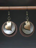 CIFEEO- Retro Embossed Love Multi-Layered Old Earrings Female Casual Daily Jewelry QAG33