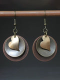 CIFEEO- Retro Embossed Love Multi-Layered Old Earrings Female Casual Daily Jewelry QAG33