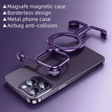Cifeeo-gifts Metal Frameless Airbag Anti-Fall Shell With Built-In Stand iPhone Case