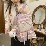 Cifeeo-back to school gifts 2025 Kawaii Cotton Bookbag for Teenager Backpack Women Fashion Travel Mochila Girls Cute Schoolbag Leisure Student Rucksack