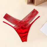 Cifeeo-3pcs Hollow Out Women Panties Low Waist Hollowed Out See-through Cross-belt French Ladies Sling Thong Ladies Sexy Lingerie New