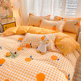 Cifeeo-2025 Spring Bedding Set Tulips Duvet Cover Set with Flat Sheet Pillowcases Fashion Twin Double Queen Size Bed Linen Soft Boys Girls Bedding Kit